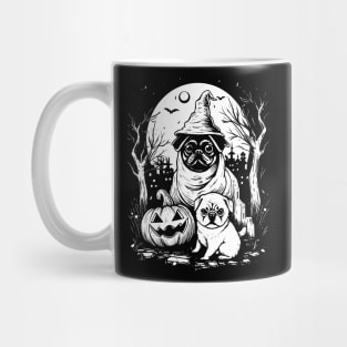 Pug dog Funny Love Horror Halloween Mug